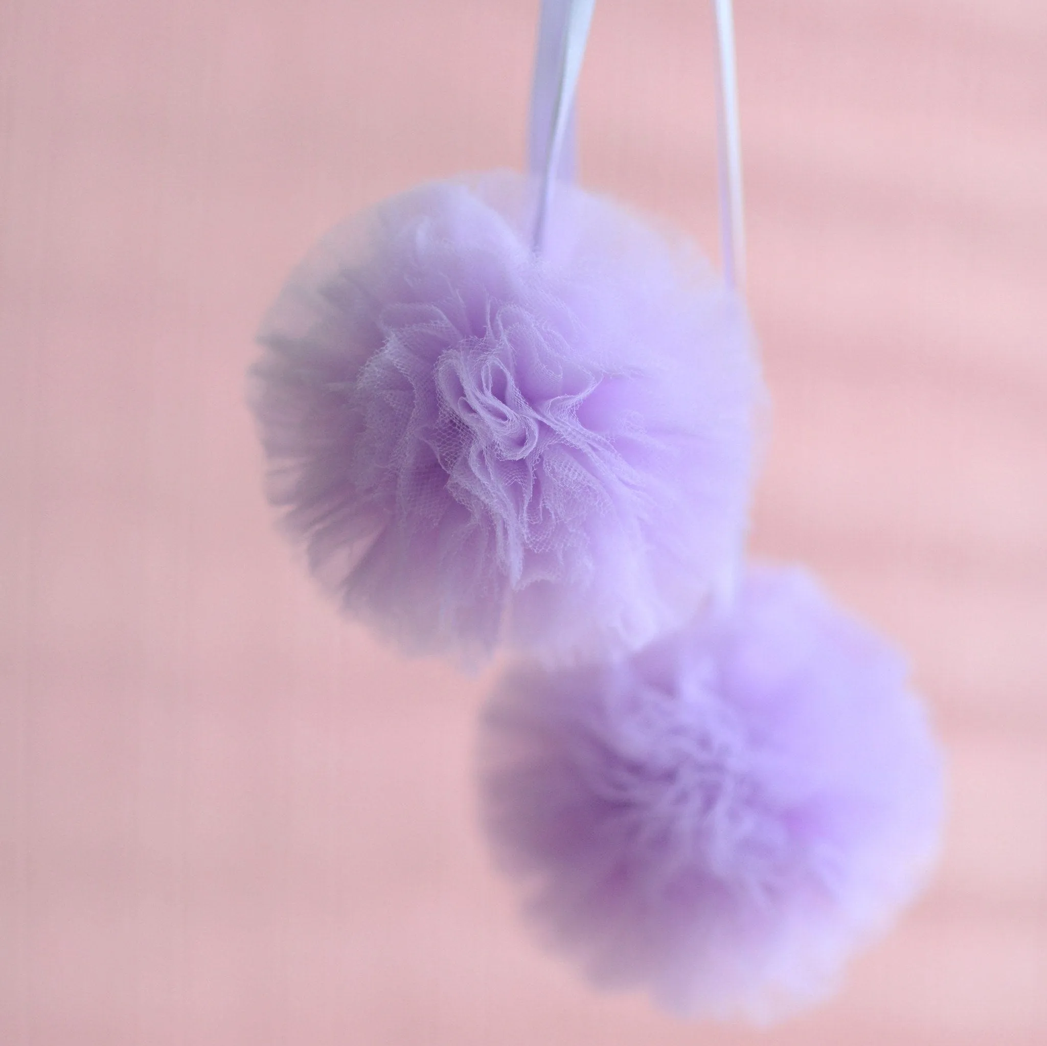 5 large size tulle pom poms set