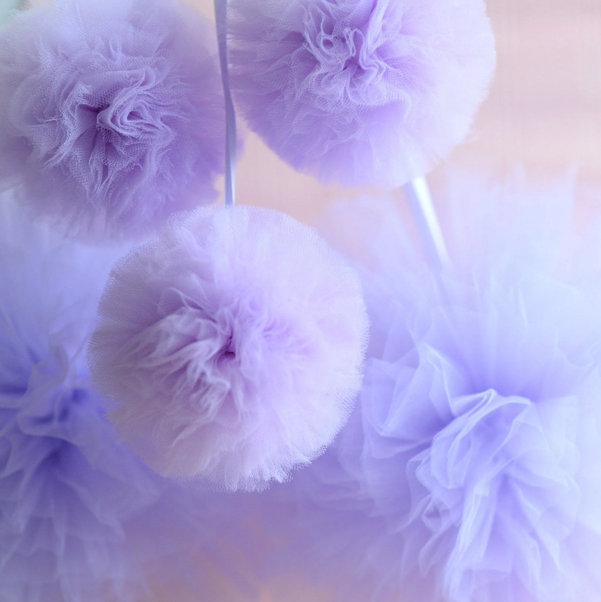 5 large size tulle pom poms set