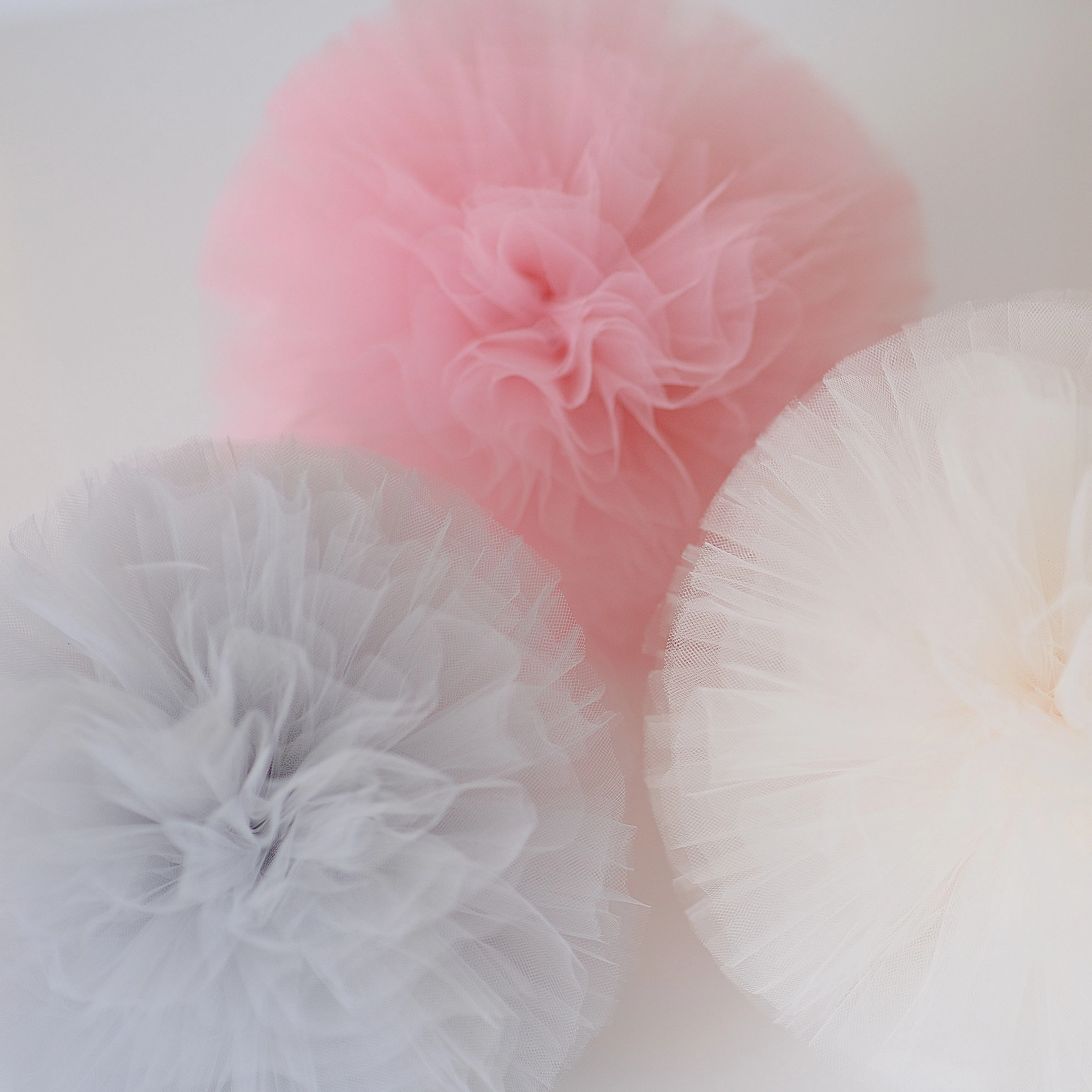5 large size tulle pom poms set