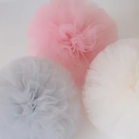 5 large size tulle pom poms set