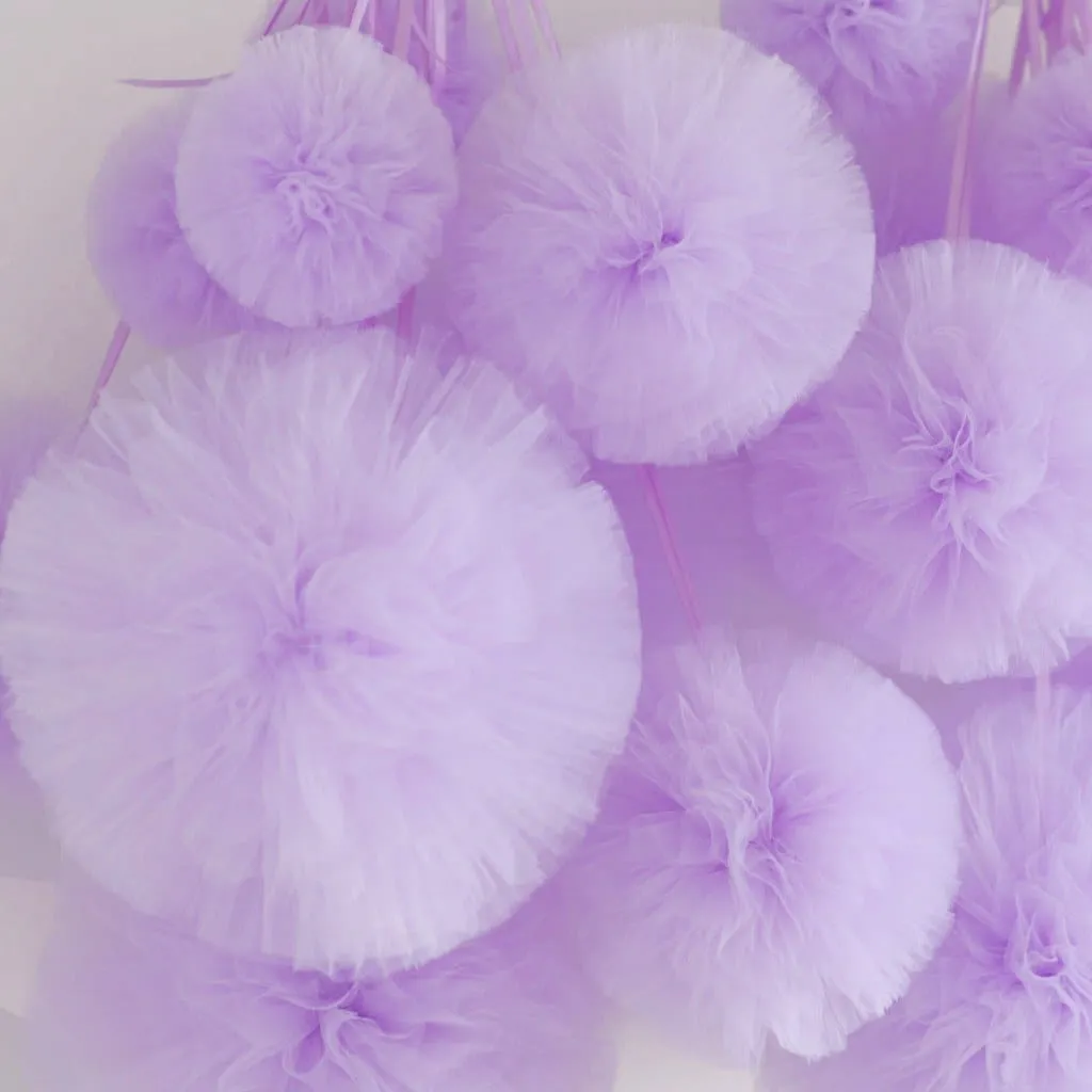 5 large size tulle pom poms set