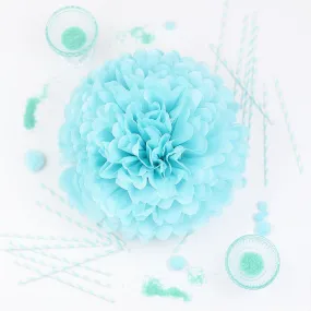 Aquamarine tissue paper pom pom