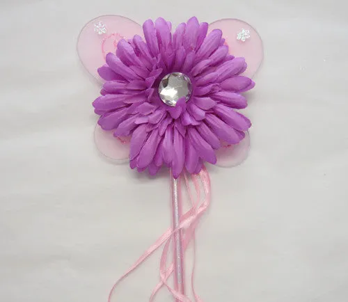Baby pink, lilac or hot pink gerbera flower fairy wand. Wand02