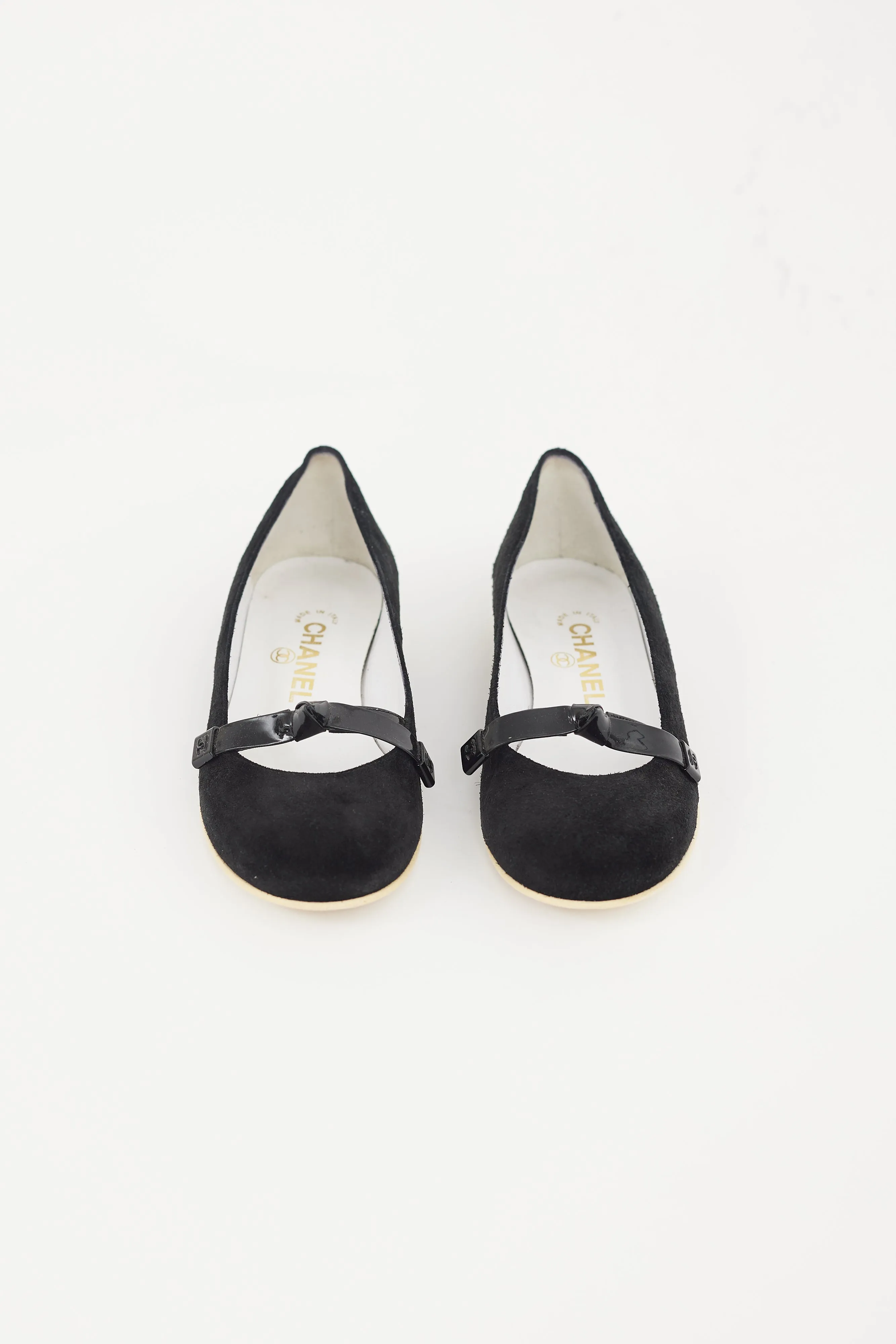 Black Suede Bow Flat