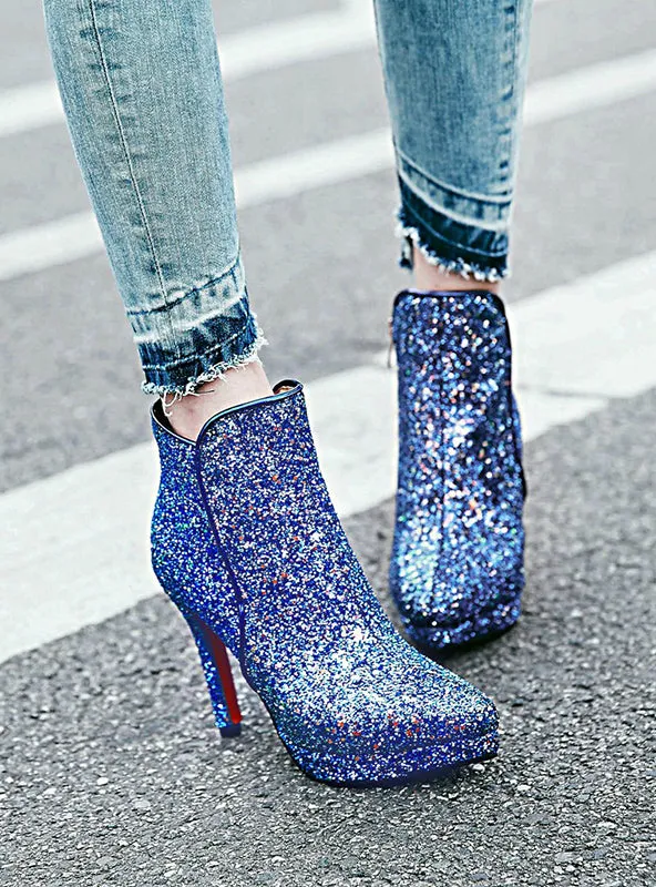 Bling High Heels Wedding Platform Shoes Woman