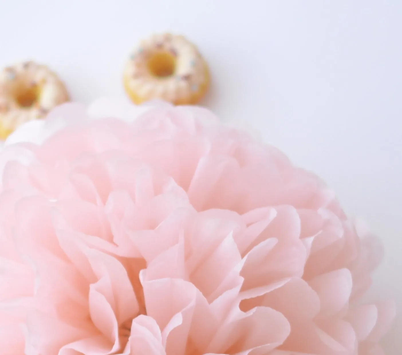 Blush pink tissue paper pom pom