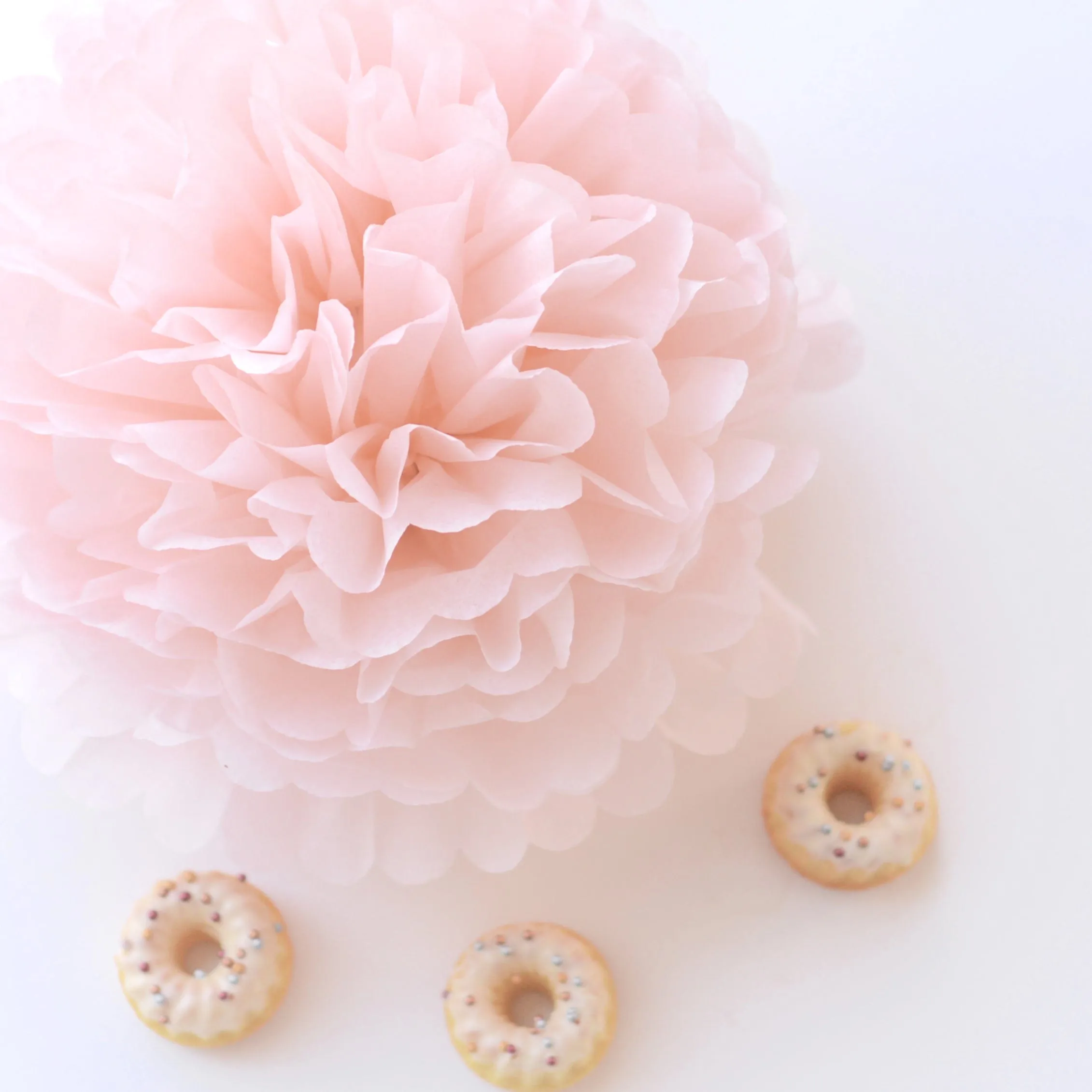 Blush pink tissue paper pom pom