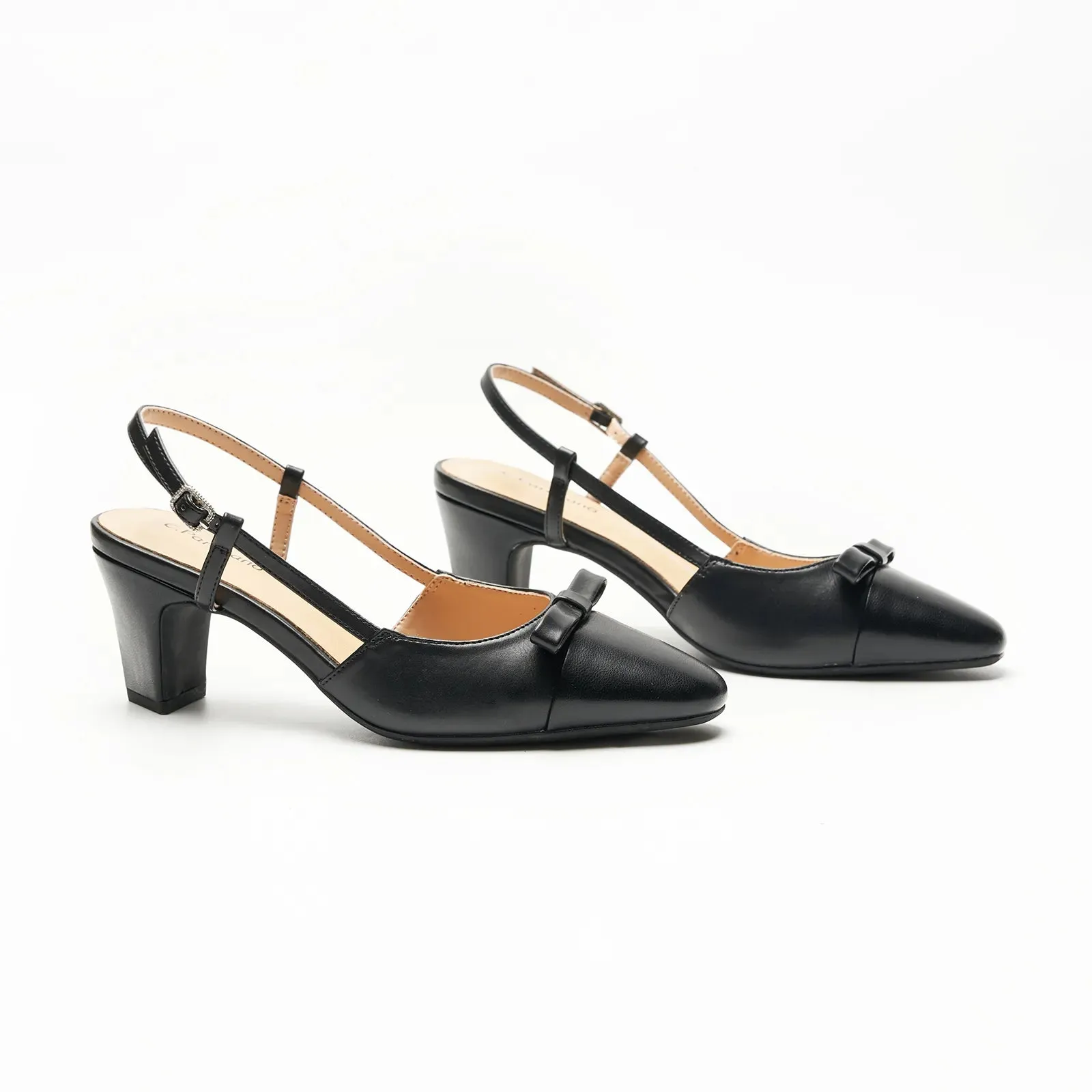 Bow Detail Colorblock Slingback Pumps (Jessica B) Social