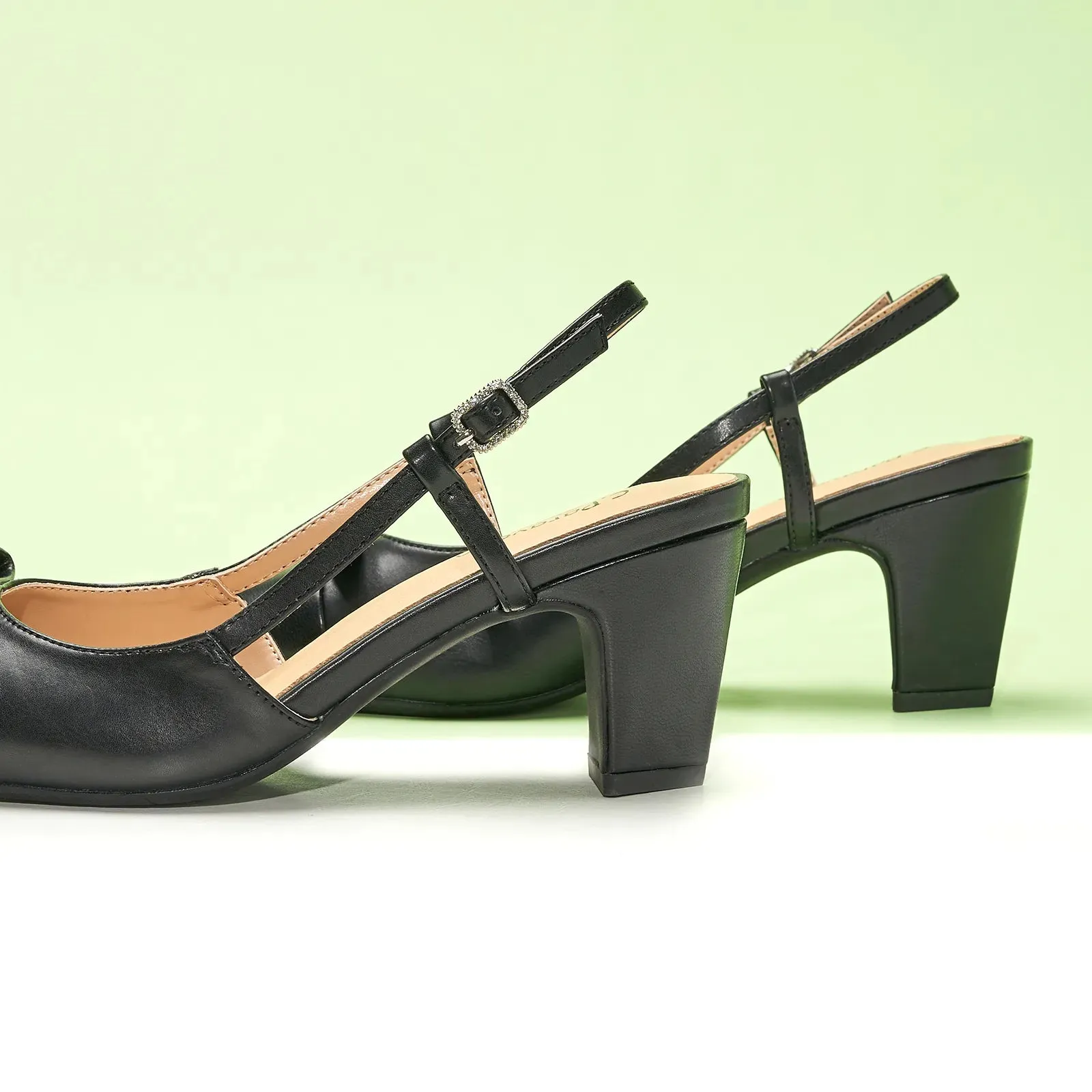 Bow Detail Colorblock Slingback Pumps (Jessica B) Social