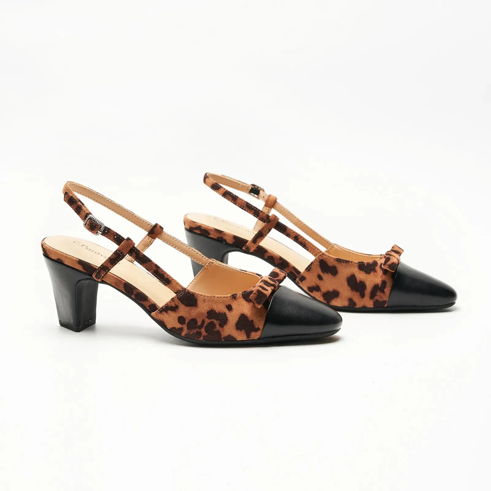 Bow Detail Colorblock Slingback Pumps (Jessica B) Social