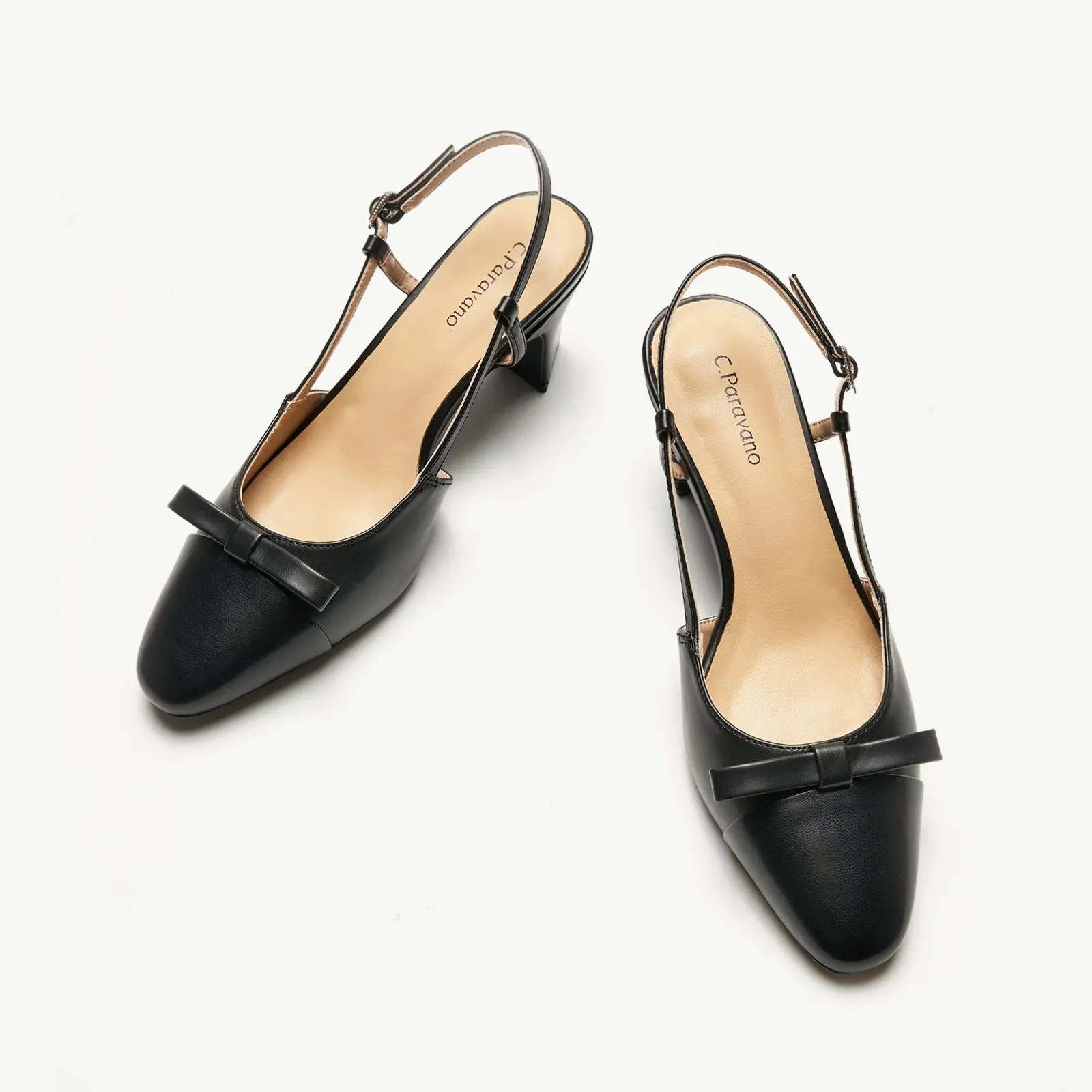 Bow Detail Colorblock Slingback Pumps (Jessica B) Social