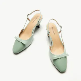Bow Detail Colorblock Slingback Pumps (Jessica B) Social