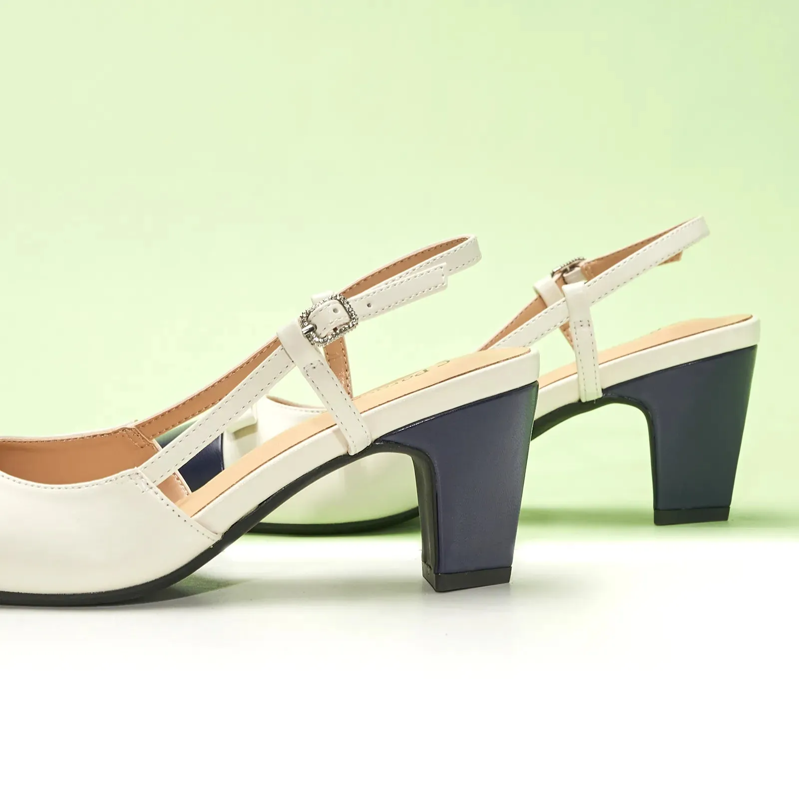 Bow Detail Colorblock Slingback Pumps (Jessica B) Social
