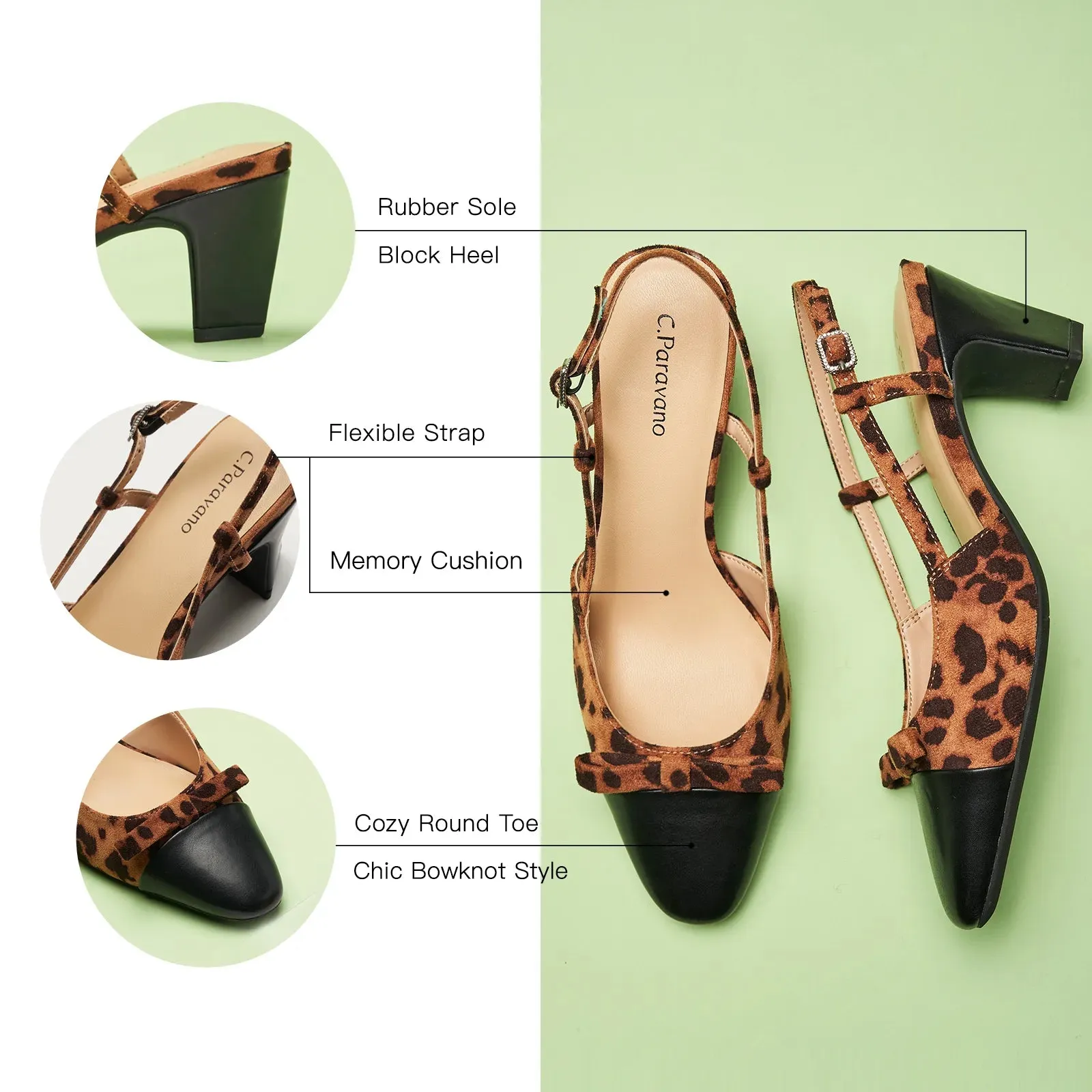 Bow Detail Colorblock Slingback Pumps (Jessica B) Social