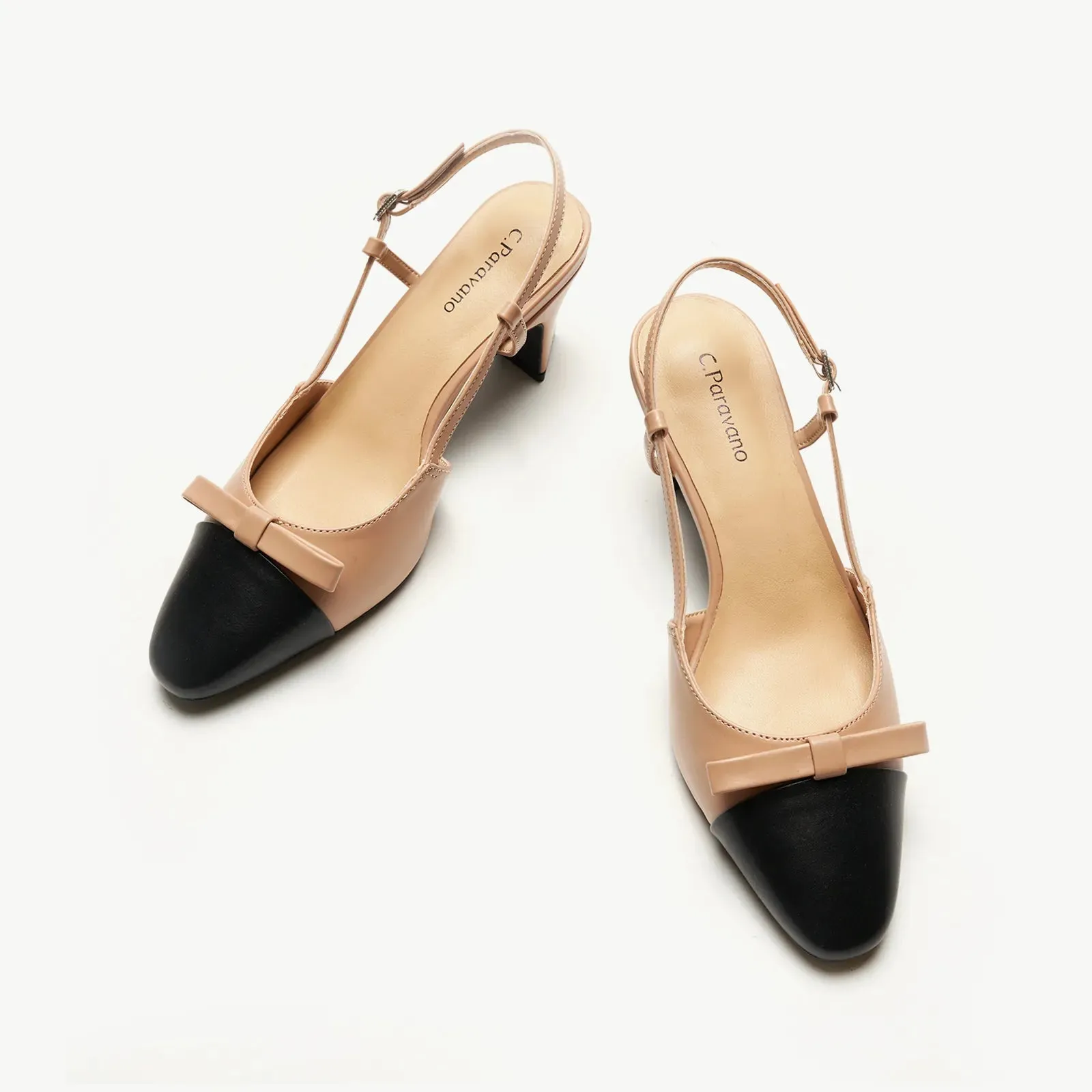Bow Detail Colorblock Slingback Pumps (Jessica B) Social