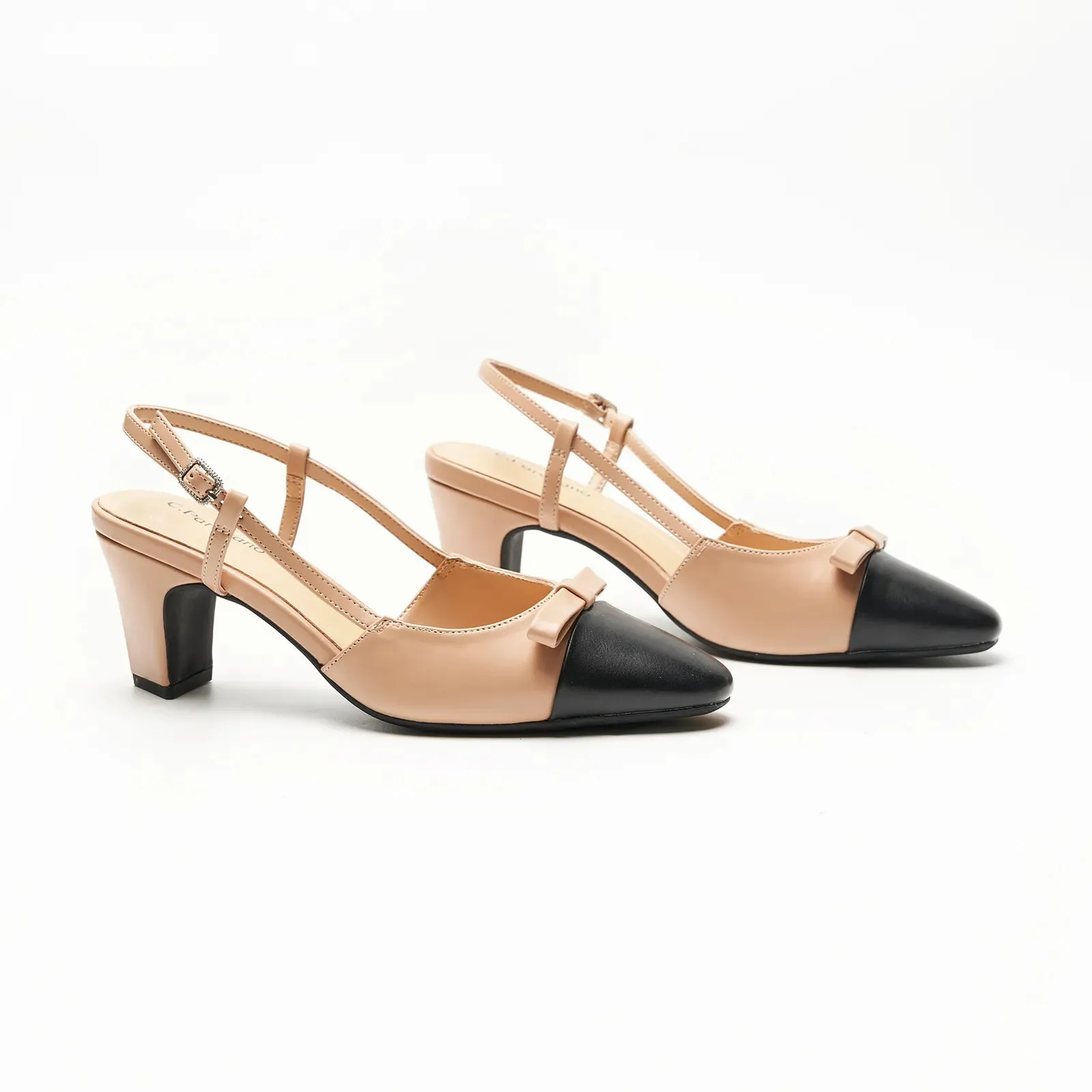Bow Detail Colorblock Slingback Pumps (Jessica B) Social