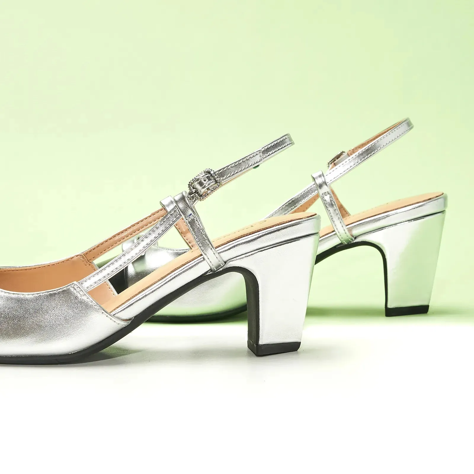 Bow Detail Colorblock Slingback Pumps (Jessica B) Social