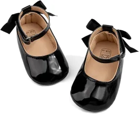 CENCIRILY Infant Baby Girls Mary Jane Flats Non Slip Soft Sole Prewalker Princess Wedding Dress Shoes