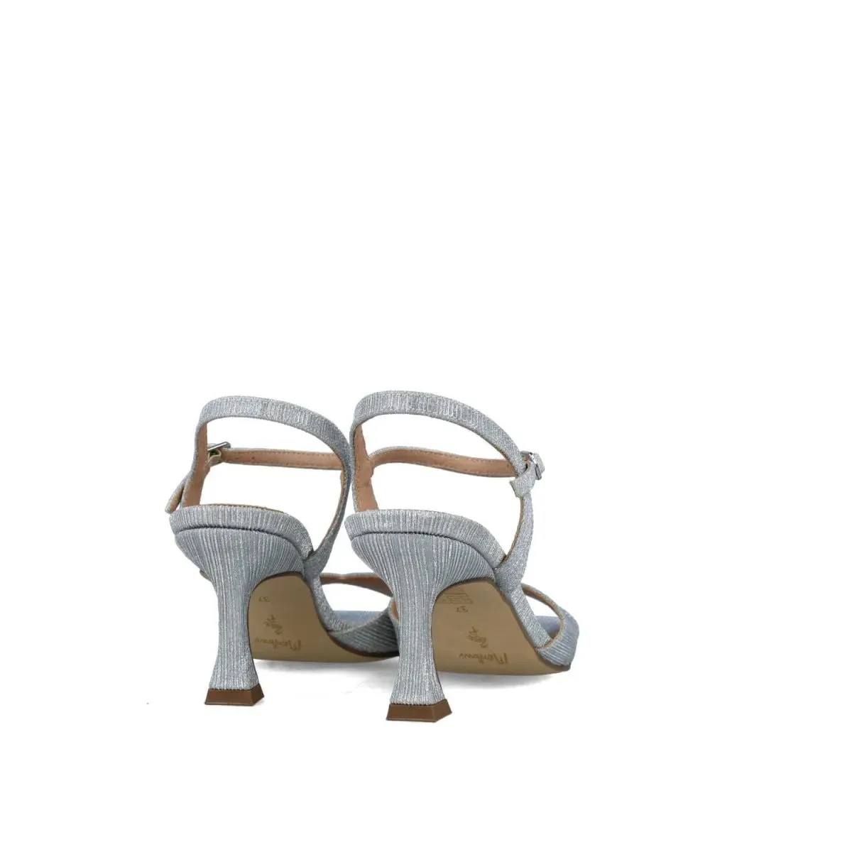 City Chic Mid-Heel Square Toe Silver Sandals