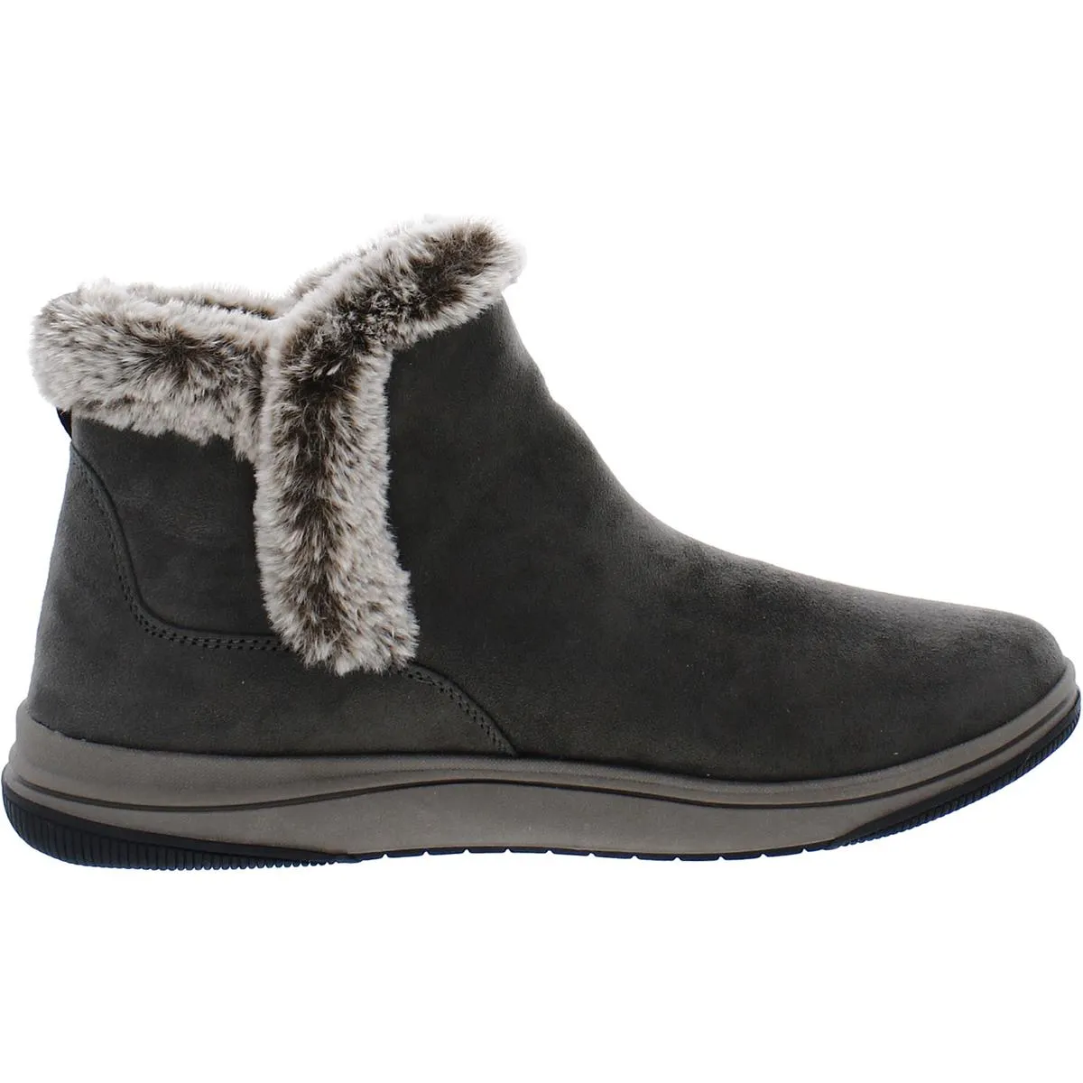 Cloudsteppers by Clarks Womens Breeze Fur Faux Fur Lined Ankle Boots
