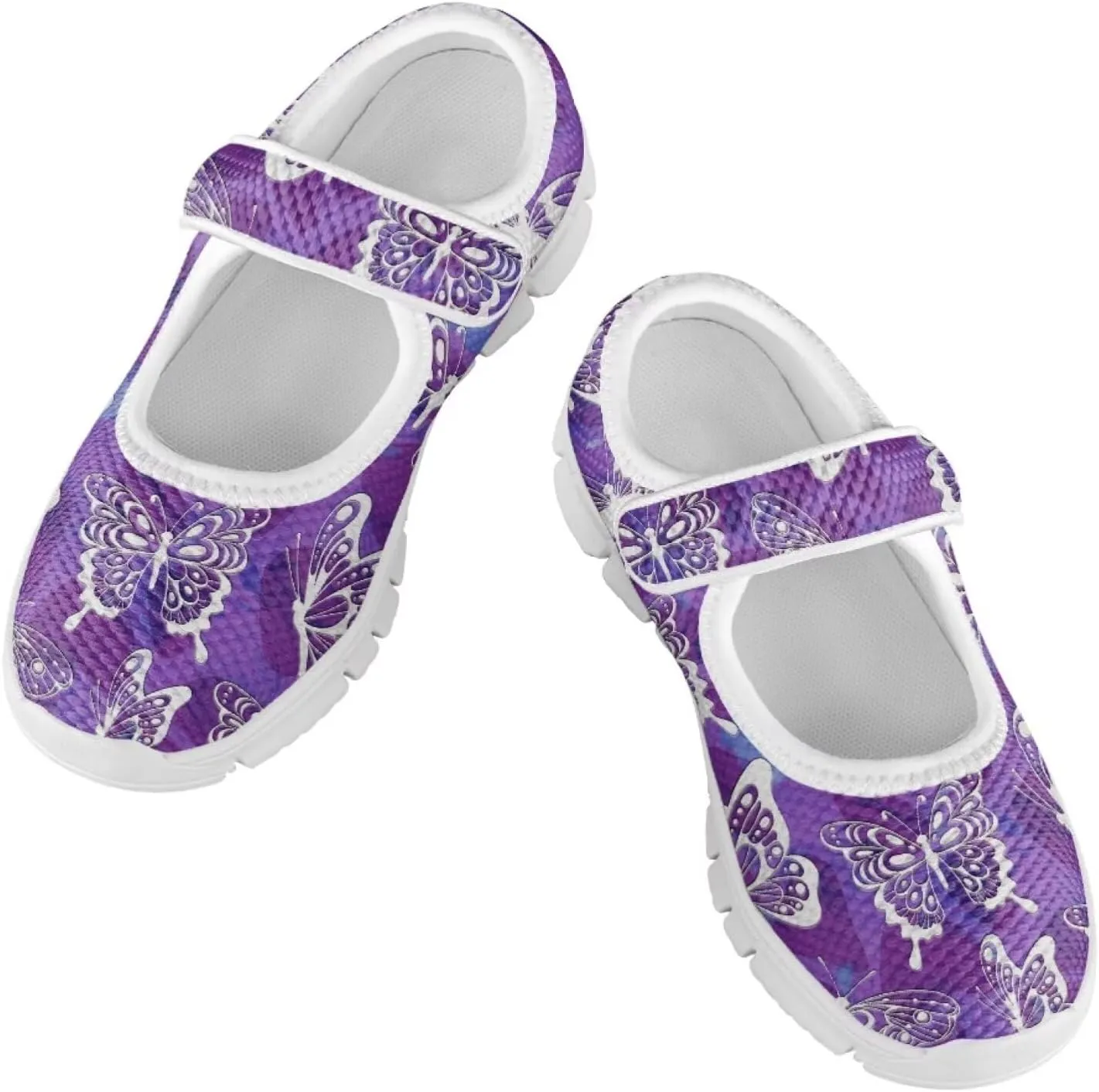 Coloranimal Mary Jane Flats Uniform Shoes for Girls Princess Shoes Girls' Flats Magic Sticker Shallow Mouth Dress Shoes with Anti Skid Sole