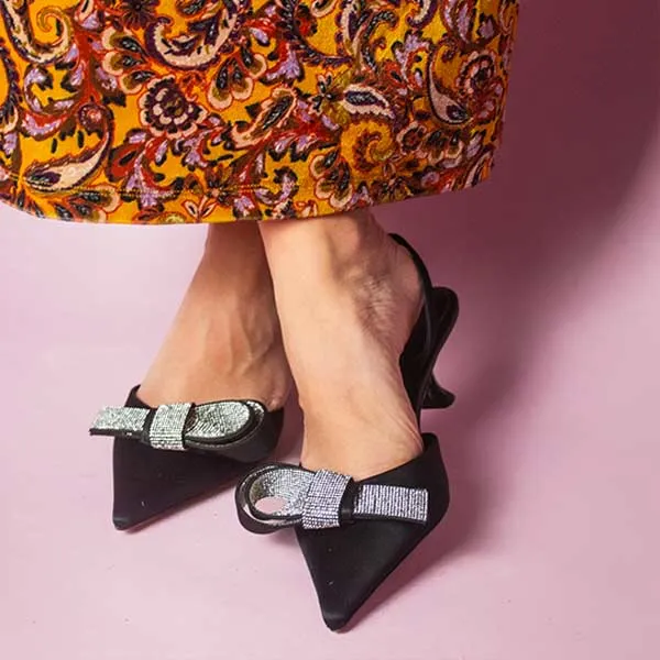 Cynthia Black | Satin Slingback