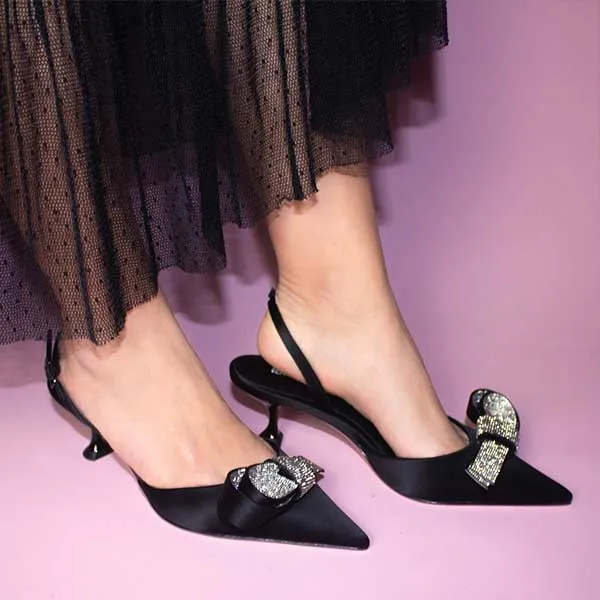 Cynthia Black | Satin Slingback