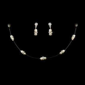 Darling Child's Double Pearl Illusion Jewelry Set
