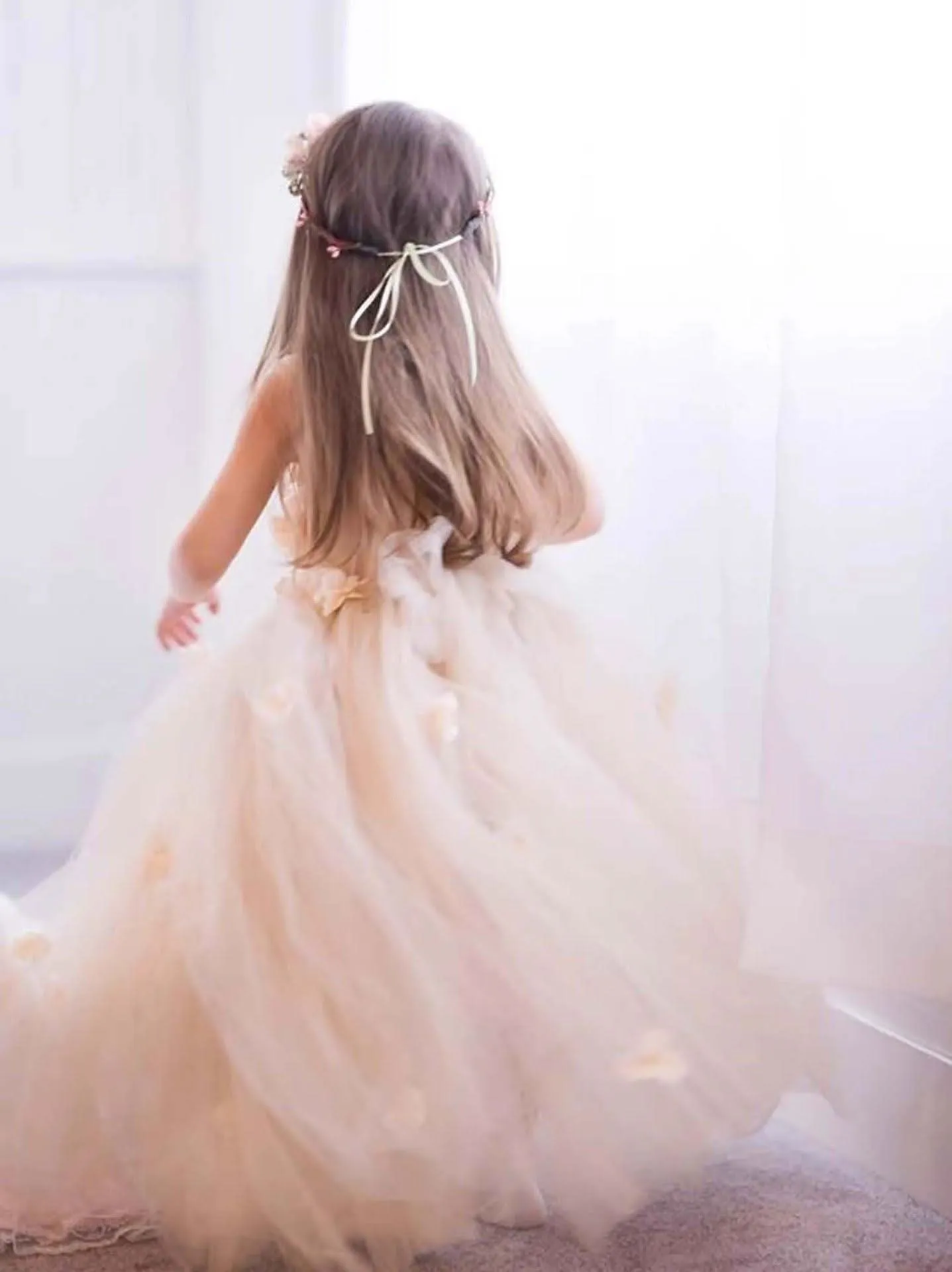 Dreamy Petal Fairy Dress Floral Wonderland Princess Dress Exquisite Floral Ball Gown