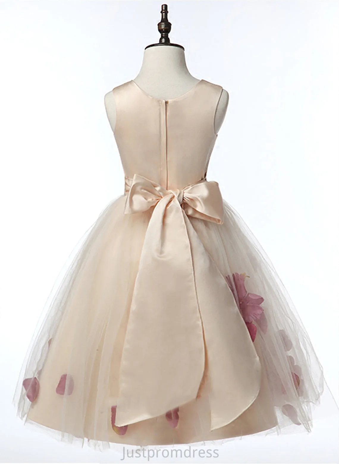 Dress Girl Alula Flower(s) Knee-length Sleeveless - With Flower Flower Girl Dresses Neck Scoop A-Line Satin/Tulle