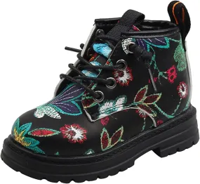 Fashion Autumn and Winter Children Boots Boys and Girls Ankle Boots Thick Non Slip Flowers Snow Boots Girls Size 13