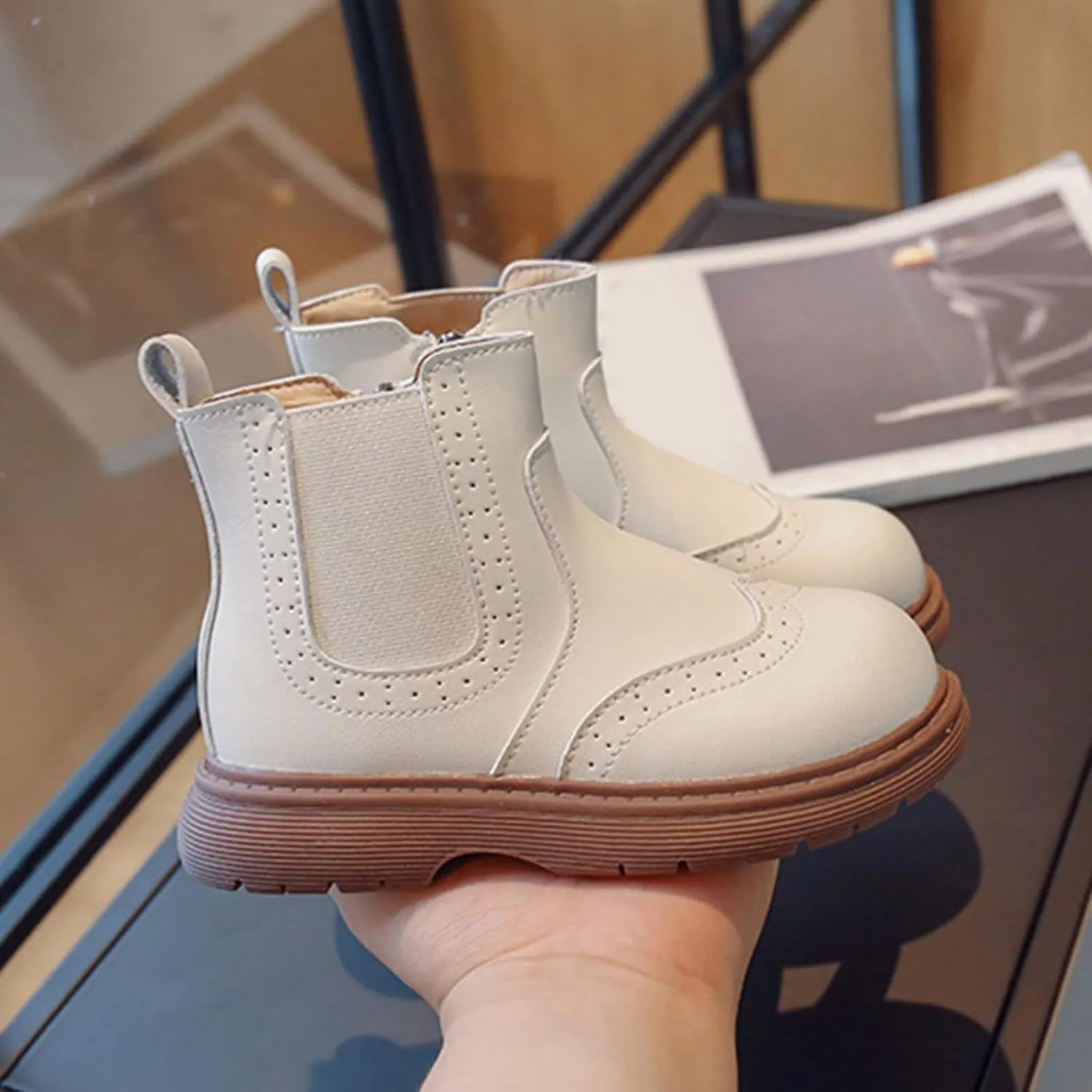 Fashion Autumn and Winter Children Boots Boys and Girls Ankle Boots Thick Soles Non Slip Side Zippers Kids Boots Heel