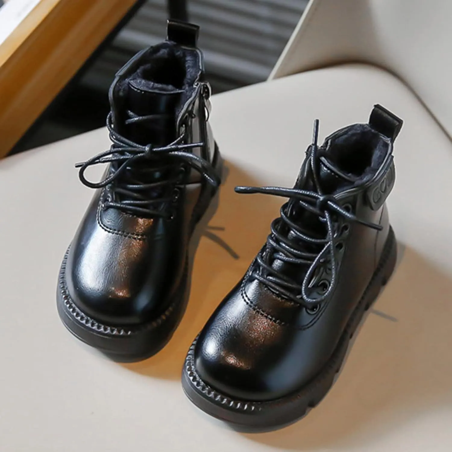 Fashion Spring and Autumn Children Boots Boys and Girls Ankle Boots Thick Bottom Non Slip High Toddler Girl Boots Size 5