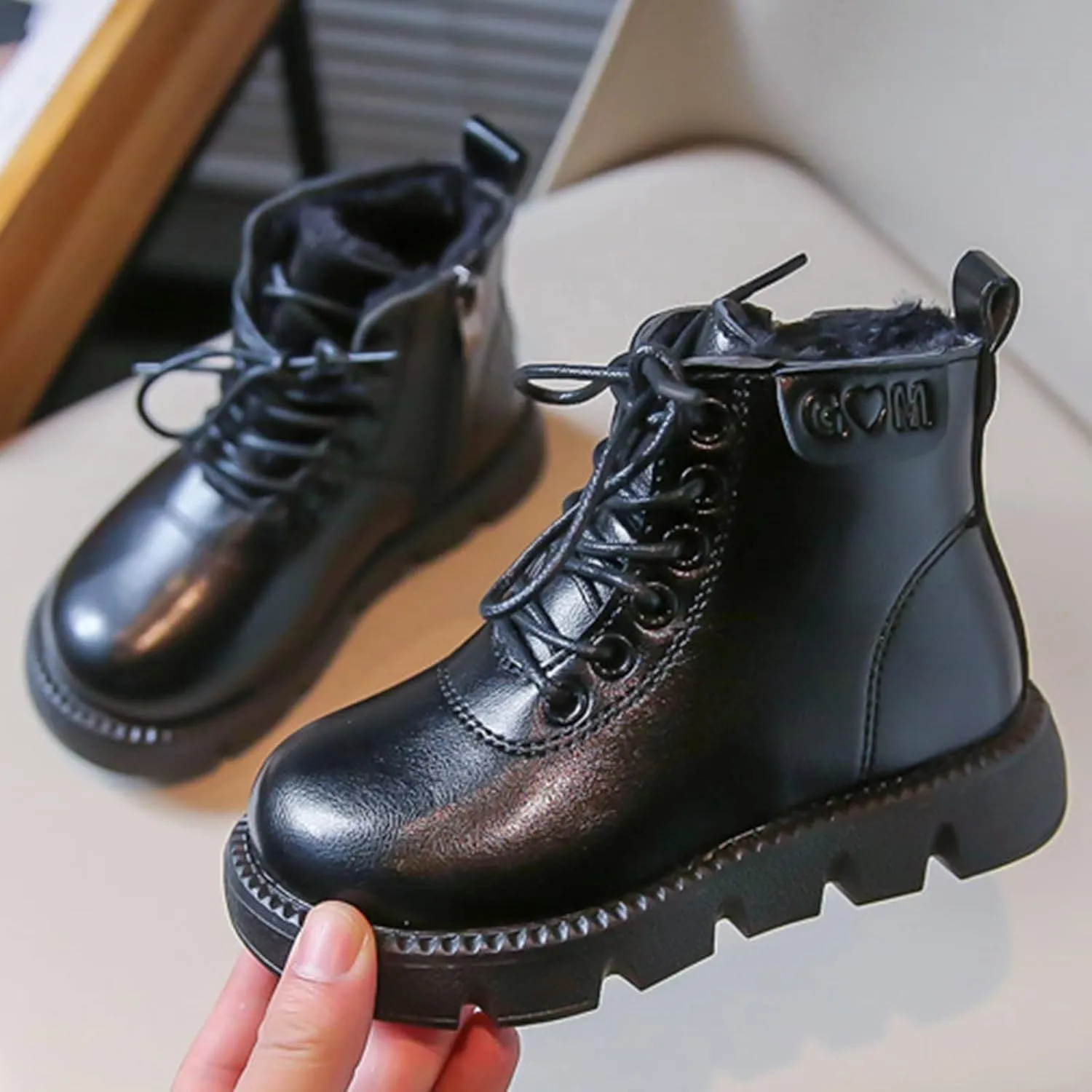 Fashion Spring and Autumn Children Boots Boys and Girls Ankle Boots Thick Bottom Non Slip High Toddler Girl Boots Size 5