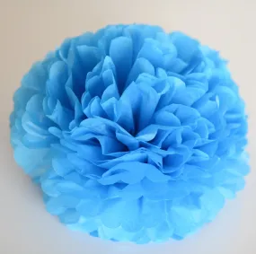Fiesta blue tissue paper pom pom