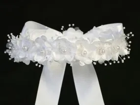 Flower & Pearl Headpiece with Bow - T-3
