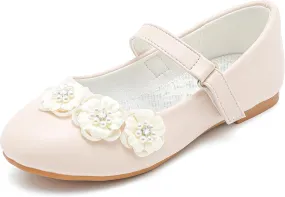 Flower Girl Shoes Dress Shoes Toddler Girls Flats Low Heel Princess Wedding Shoes for Little Big Kids
