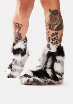 Frosty Ginger Snaps Furry Ankle Boots