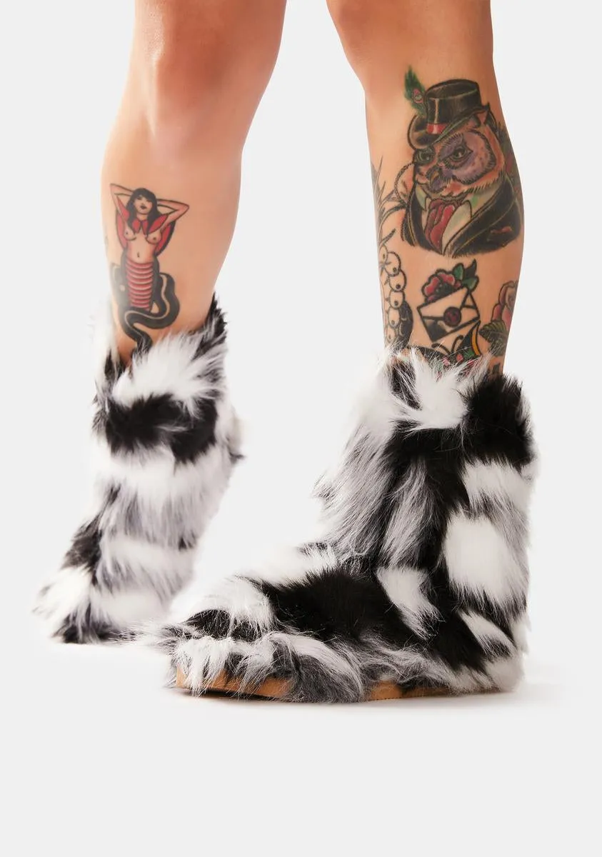 Frosty Ginger Snaps Furry Ankle Boots