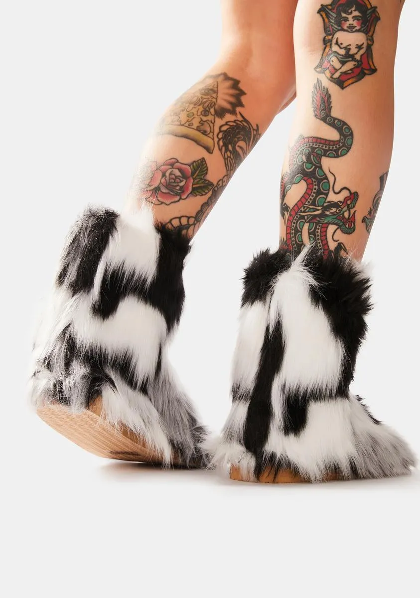 Frosty Ginger Snaps Furry Ankle Boots