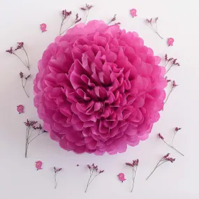 Fuchsia tissue paper pom pom