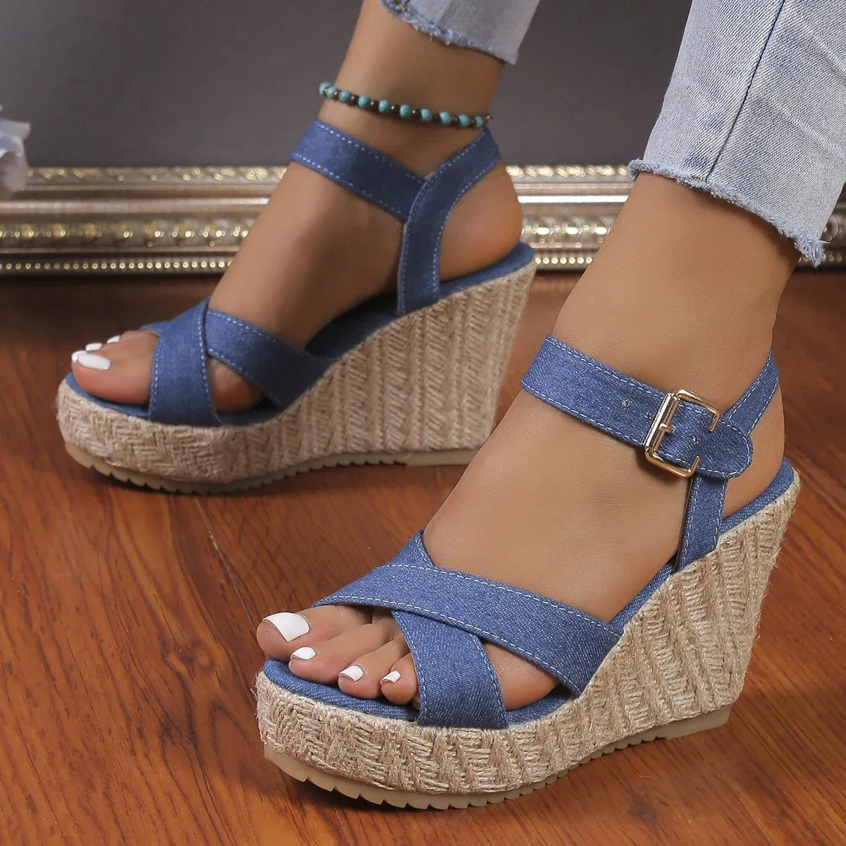 Funki Buys | Shoes | Women's Open Toe High Wedge Sandals