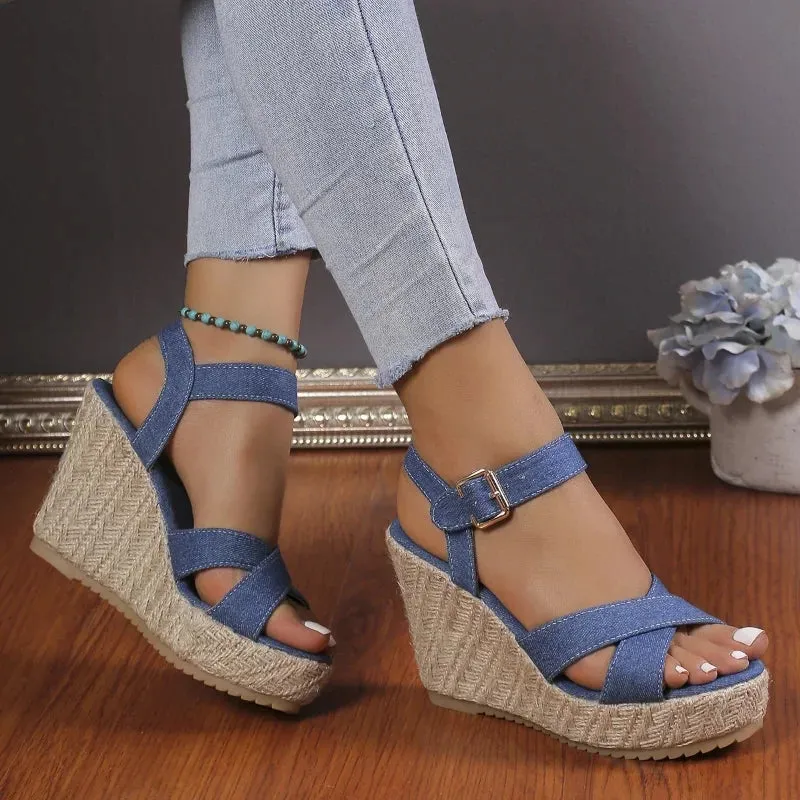 Funki Buys | Shoes | Women's Open Toe High Wedge Sandals