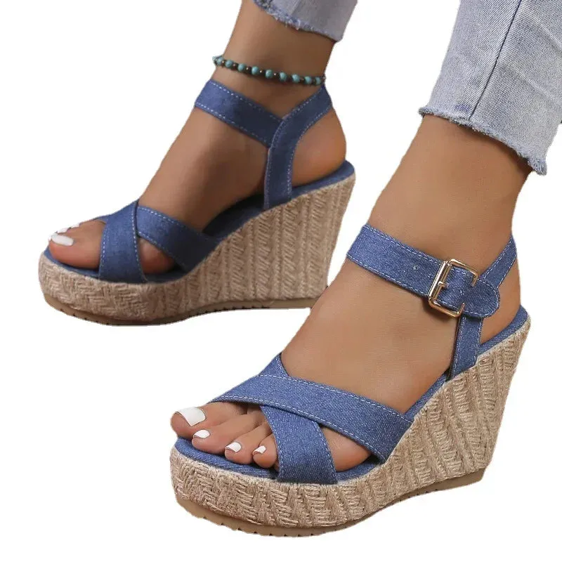 Funki Buys | Shoes | Women's Open Toe High Wedge Sandals