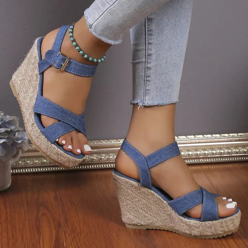 Funki Buys | Shoes | Women's Open Toe High Wedge Sandals