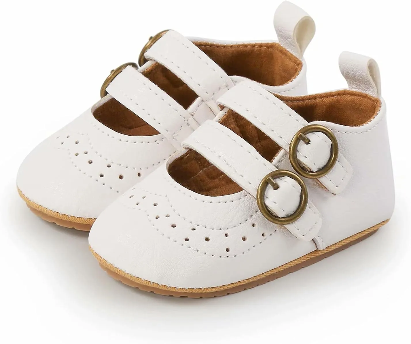 GAISUMMI Baby Girls Mary Jane Flats Shoes with Non-Slip Soft Rubber Sole Toddler First Walkers Princess Dress Shoes
