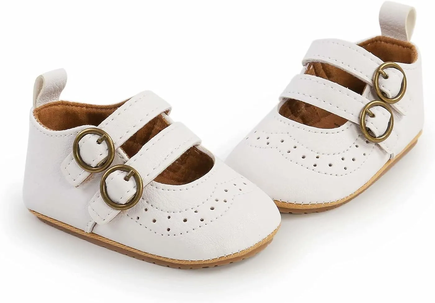 GAISUMMI Baby Girls Mary Jane Flats Shoes with Non-Slip Soft Rubber Sole Toddler First Walkers Princess Dress Shoes