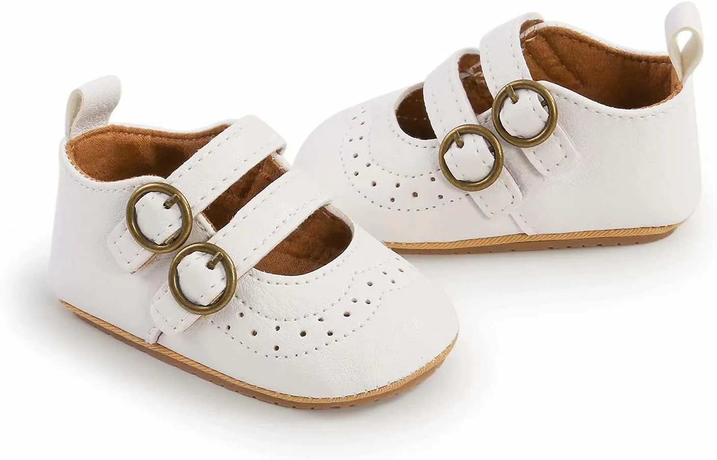 GAISUMMI Baby Girls Mary Jane Flats Shoes with Non-Slip Soft Rubber Sole Toddler First Walkers Princess Dress Shoes