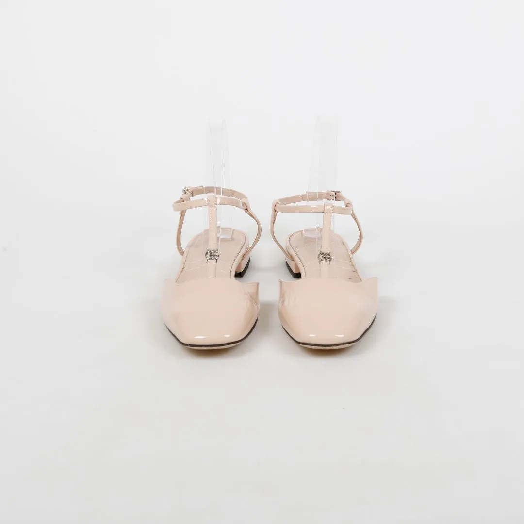 Gucci Patent Leather GG Slingback Flats Size 37