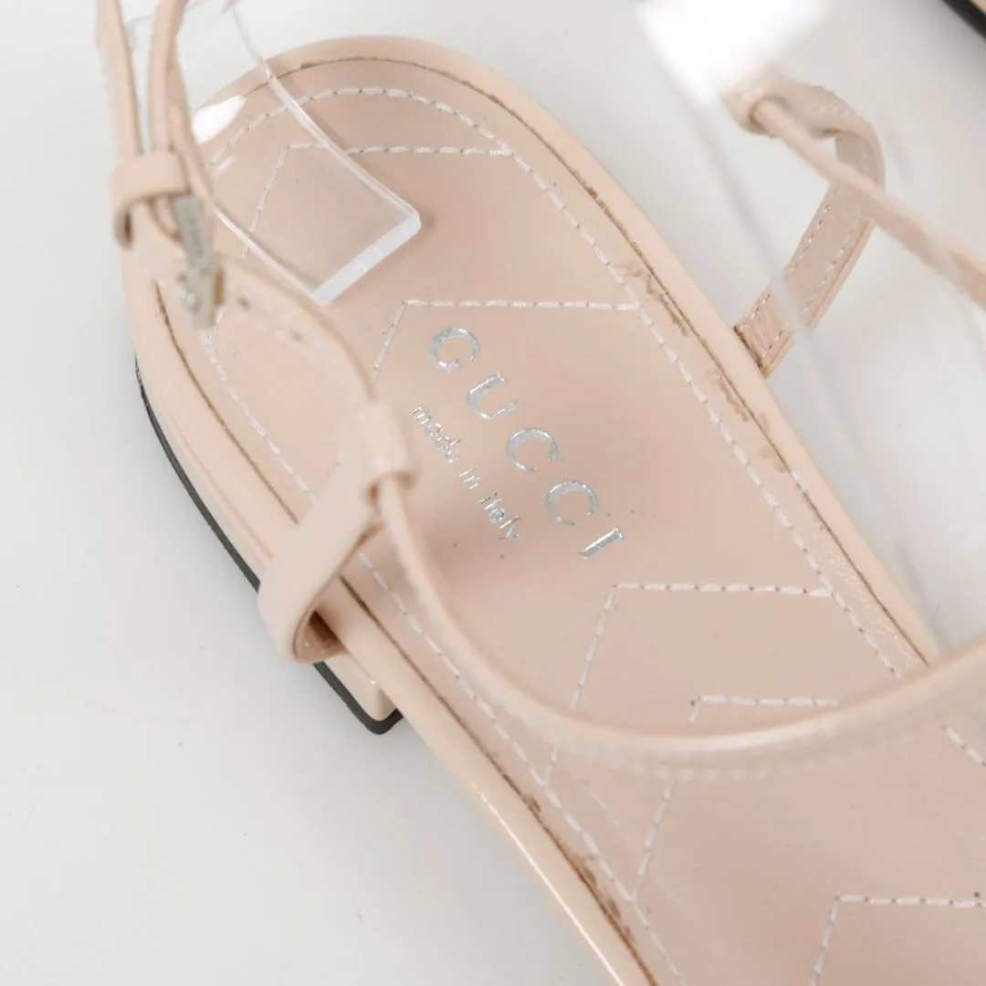 Gucci Patent Leather GG Slingback Flats Size 37